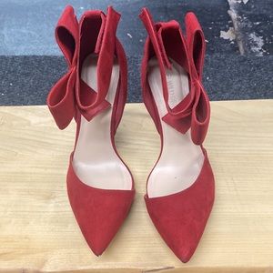 Akira24 by Wild Diva, Pointy Toe Lush Bow Velcro Ankle Cuff Stiletto Dress Pumps